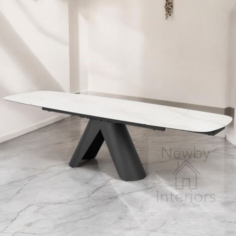Opulento White Ceramic Extending Dining Table (180-280cm)