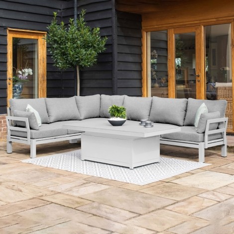Oslo Corner Group with Rising Table / White