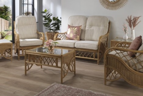 Desser - Oslo - Light Oak - Cane 2 Seater Sofa & 2 Chairs