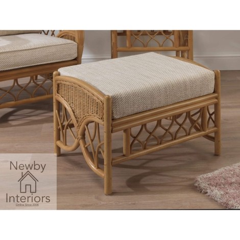 Oslo Footstool Light Oak Rattan