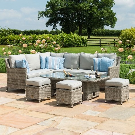Oxford Corner Dining Set with Ice Bucket & Rising Table