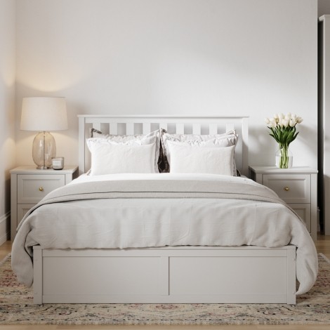 Oxford King Size Bed White
