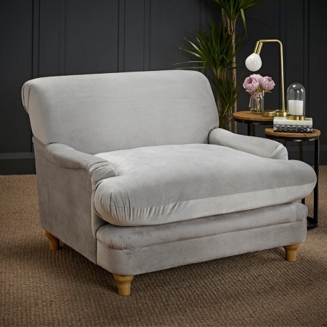 Plumpton Chair Grey Velvet