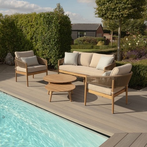 Porto 2 Seat Sofa Set With 2 Tables - Sandstone