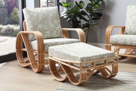 Desser - Pretzel - Natural - Cane Footstool