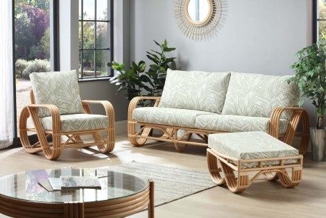 Desser - Pretzel - Natural - Cane 3 Seater Sofa & 2 Chairs