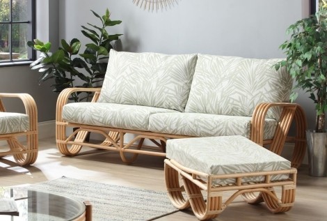 Desser - Pretzel - Natural - Cane 3 Seater Sofa