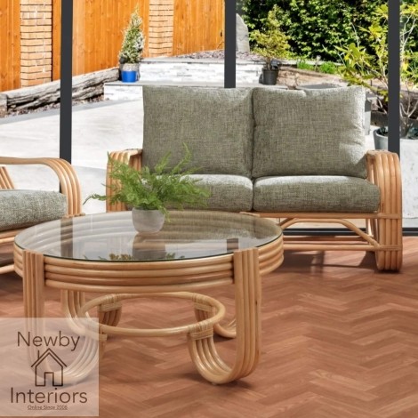 Pretzel 2 Seater Sofa Natural Rattan