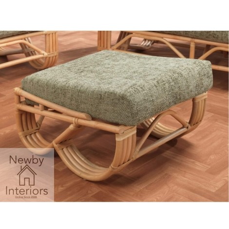 Pretzel Footstool Natural Rattan