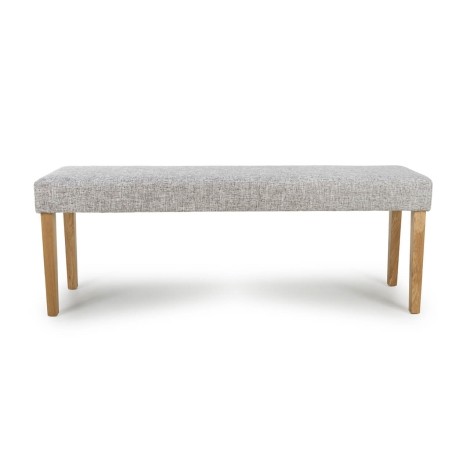 Durham - Grey - Large - Backless Weave Bench -  Natural Oak Legs