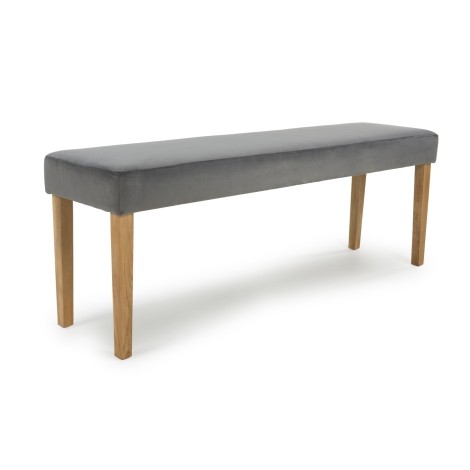 Durham - Large Grey Velvet - Dining Bench