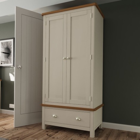 Radley Oak & Truffle Grey Painted Bedroom - Gents Wardrobe