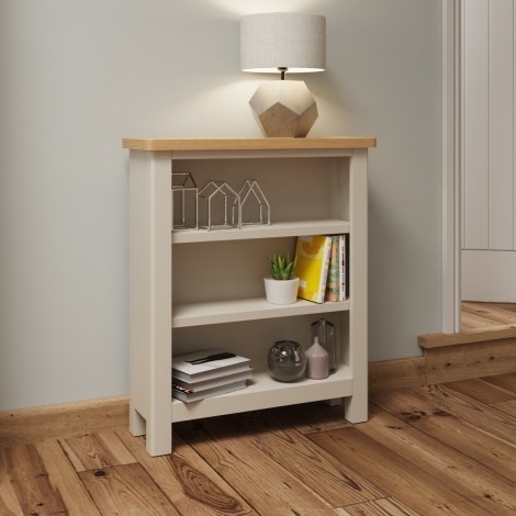 Radley Oak and Truffle Grey Painted Small Wide Bookcase 