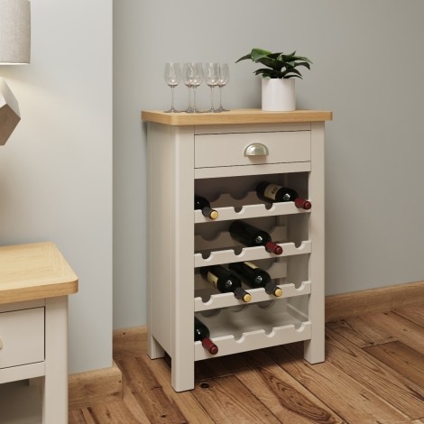 Radley Oak and Truffle Grey Painted Wine Cabinet 