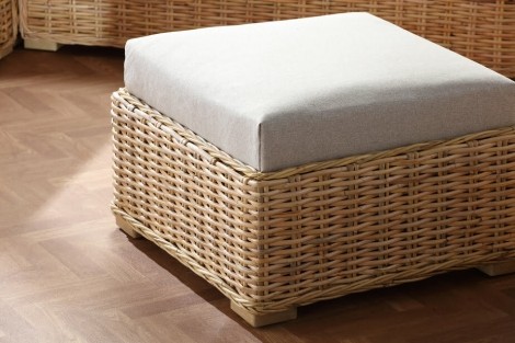 Desser - Raffles - Natural Wash - Cane Footstool