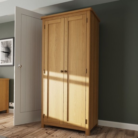 Royal Rustic Oak - 2 Door Full Hanging Wardrobe