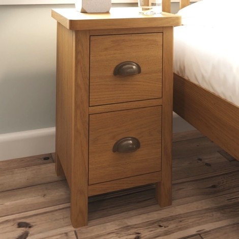Royal Rustic Oak - 2 Drawer Bedside Cabinet