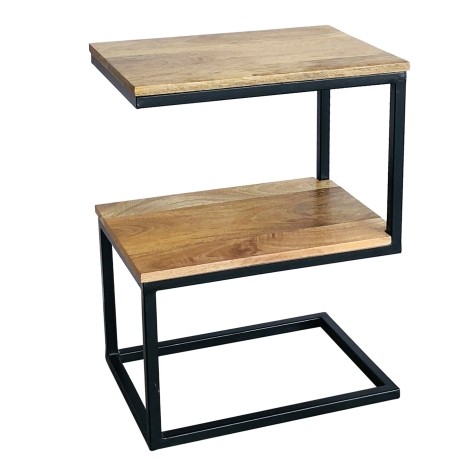 Ravi Mango Iron Base ' S ' Shape Side Table