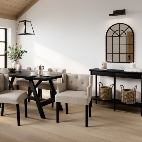 Shay Stone Winged Dining Chair With Arms