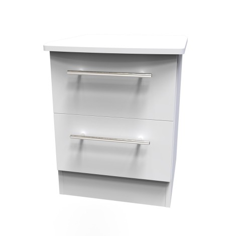 Sherwood - 2 Drawer Bedside Cabinet - Grey Matt Finish