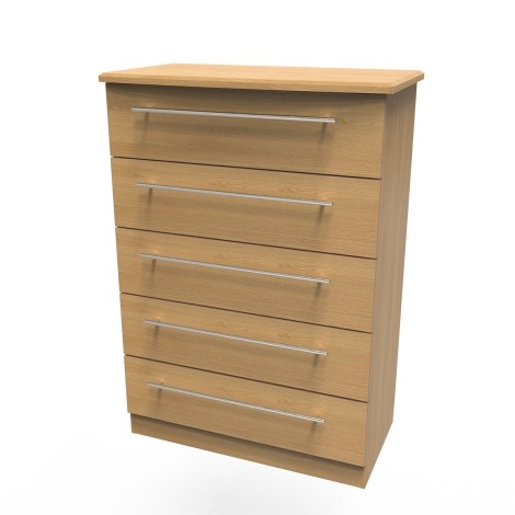 Sherwood - Chest of 5 Drawer - Modern Oak Finish
