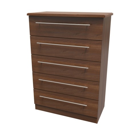 Sherwood - Chest of 5 Drawer - Noche Walnut Finish