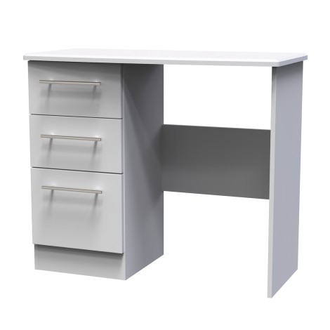 Sherwood - Single Pedestal Dressing Table / Vanity Table / Desk - Grey Matt Finish