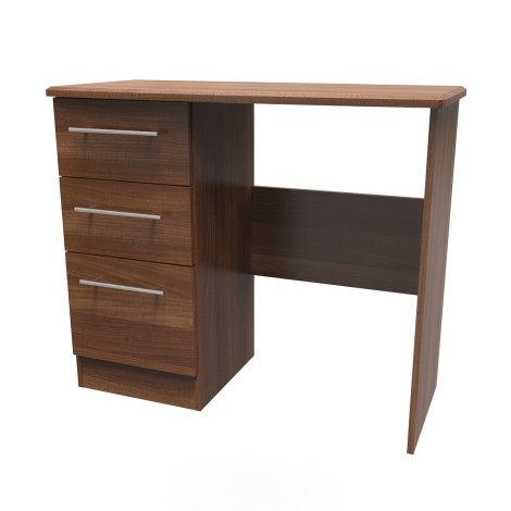 Sherwood - Single Pedestal Dressing Table / Vanity Table / Desk - Noche Walnut Finish
