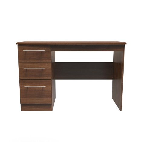 Sherwood - Single Pedestal Desk / Vanity Table - Noche Walnut Finish