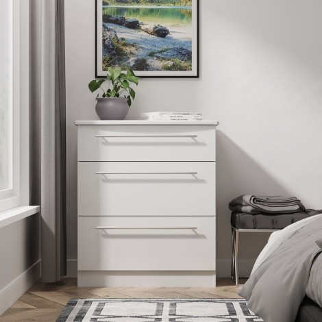 Sherwood - Chest of 3 Deep Drawers - Grey Matt Finish