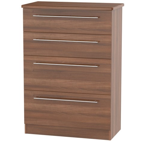 Sherwood - Chest of 4 Deep Drawers - Noche Walnut Finish
