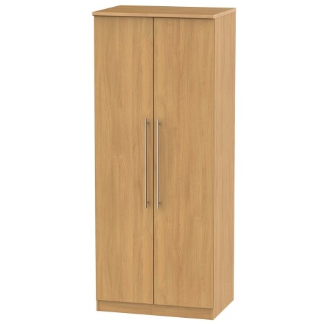 Sherwood - 2 Door Double Plain Wardrobe - Modern Oak Finish