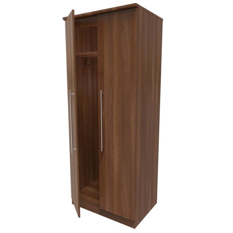 Sherwood - 2 Door Double Plain Wardrobe - Noche Walnut Finish