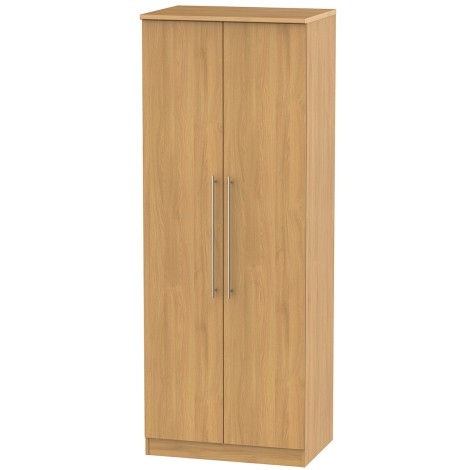 Sherwood - 2 Door Double Tall Double Hanging Wardrobe - Modern Oak Finish