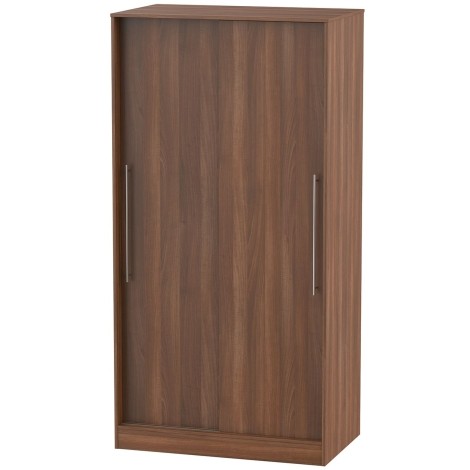 Sherwood - 2 Sliding Door Wardrobe - Noche Walnut Finish