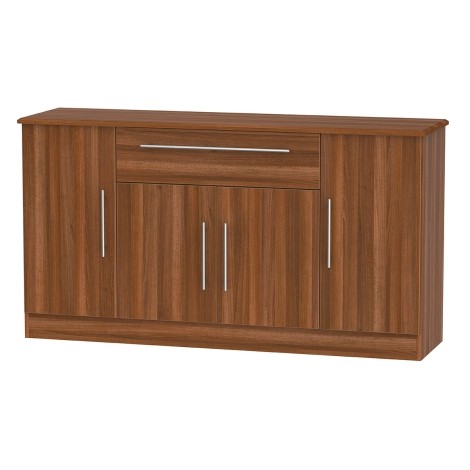 Sherwood - Wide 4 Door 1 Drawer Storage Unit - Noche Walnut Finish