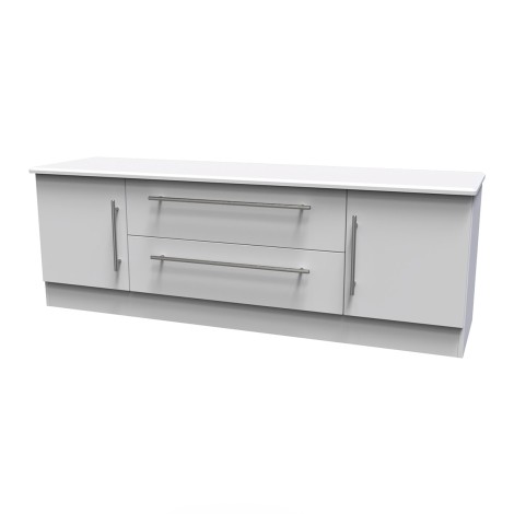 Sherwood - Wide 2 Door 2 Drawer TV Unit - Grey Matt Finish