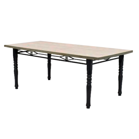 Sienna - Brown - 200cm/2m - Rectangular - Dining Table - Wooden Top - Black Spindle Legs