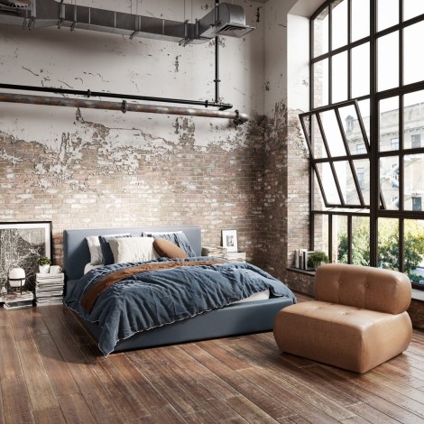 Soho Ink Blue Double Bed 