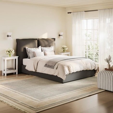 Sunday Deep Grey King Size Bed