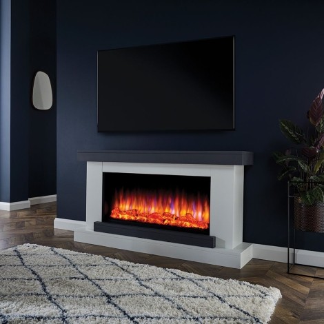 Colorado - 51" White & Grey Electric Fireplace Suite - 2kW