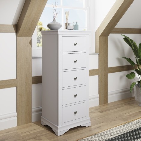 Blenheim White Painted - 5 Drawer Wellington