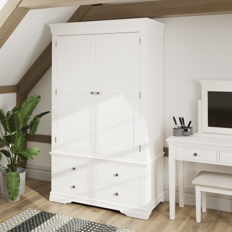 Blenheim Painted White - 2 Door 2 Drawer Wardrobe