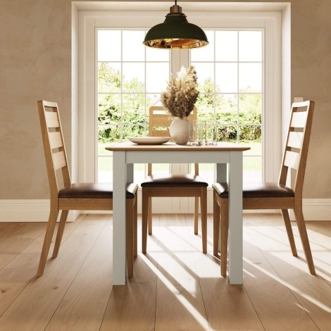 Taberno - Linen - 2 Tone - Square- Dining Table - Light Oak Top