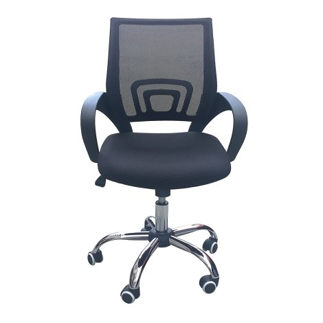 Tate - Mesh Back - Swivel Office Chair - Black - Chrome Base With Caster Wheels
