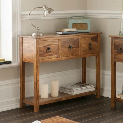 Ganga Sheesham 3 Drawer ConsoleTable