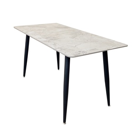 Titus Stomach Ash Grey Sintered Stone Dining Table (140cm)