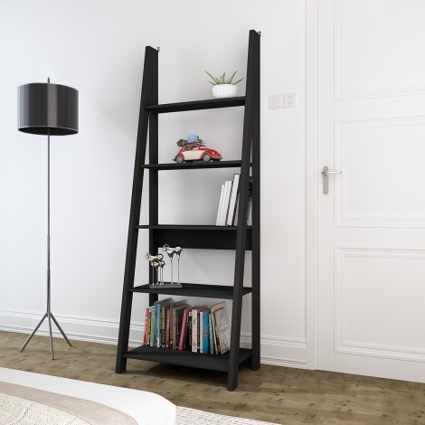 Tiva Ladder Bookcase Black 