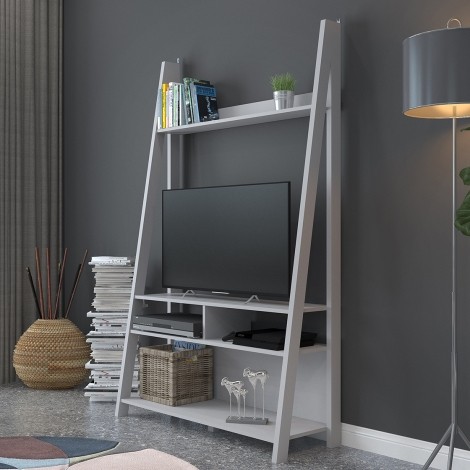 Tiva - 3 Shelves - Ladder TV Unit - Grey Finish