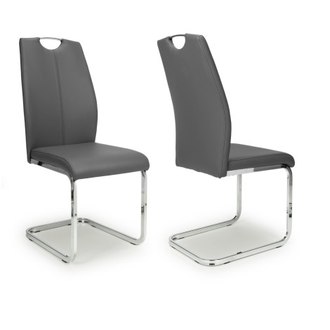 Toledo Grey Leather Effect Dining Chair (Set of 4)